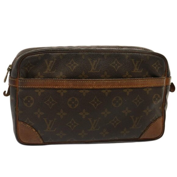 LOUIS VUITTON Monogram Compiegne 28 Clutch Bag LV Auth - Picture 1 of 16